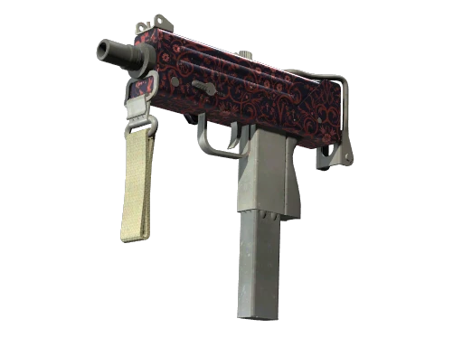 MAC-10 | Red Filigree (Well-Worn)