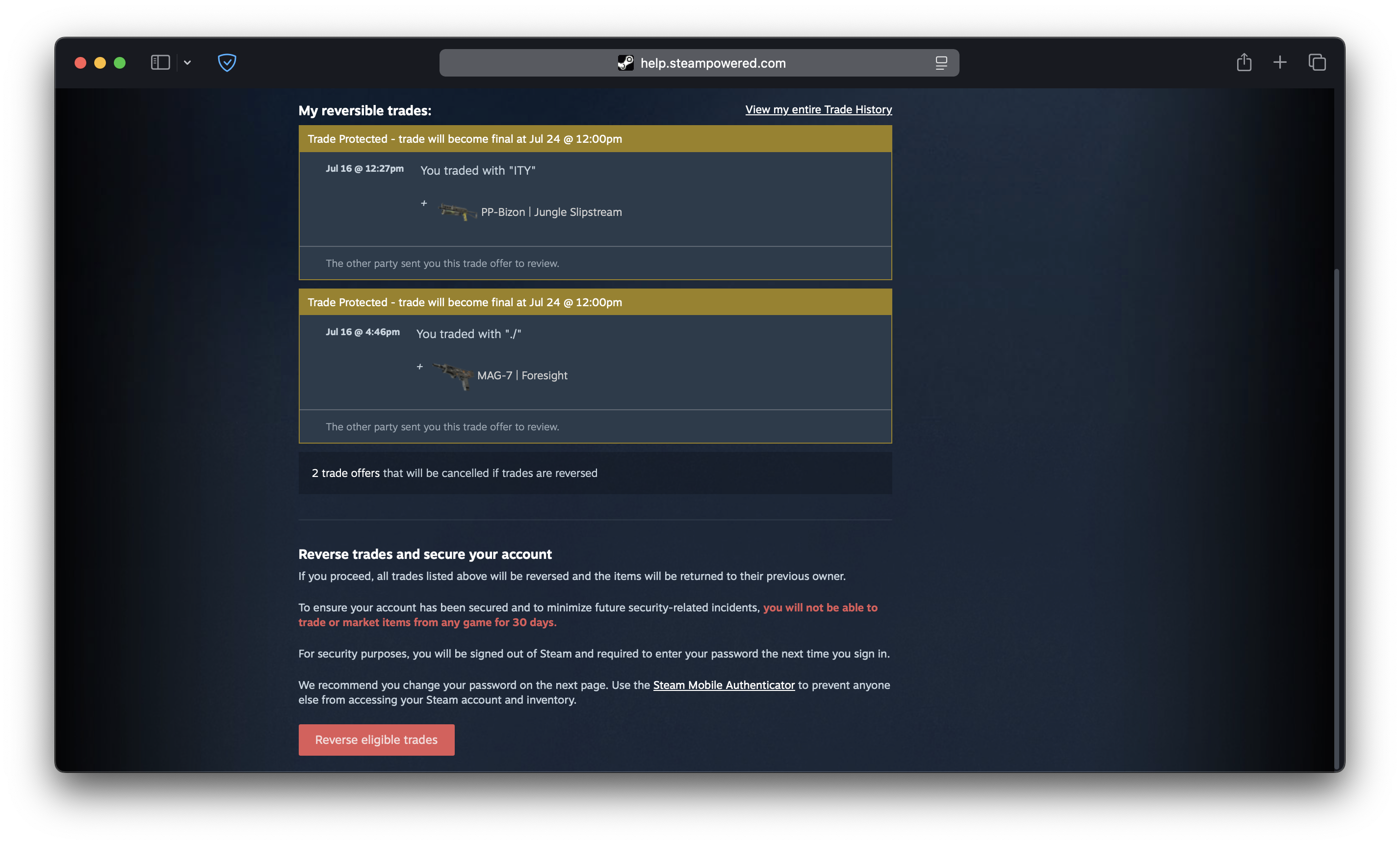CS2 Reverse Trade Screen