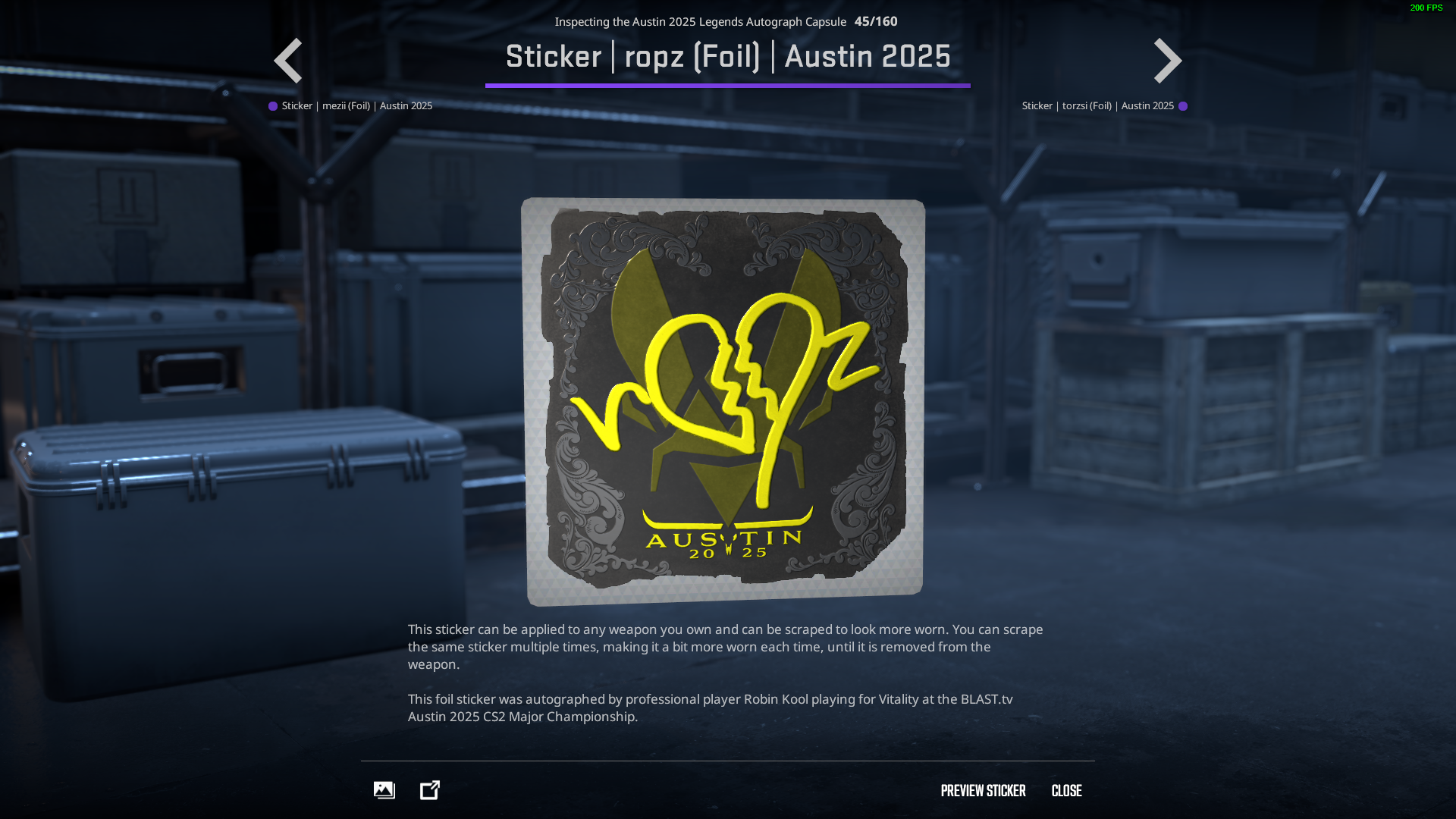 Ropz Austin Major Sticker